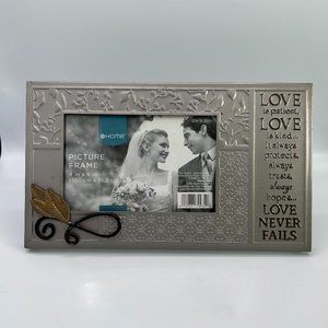 Target Home Photo Picture Frame 4" x 6" Silver Love is Patient Love is Kind
